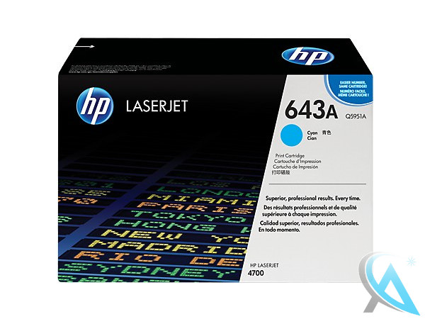 Original HP Q5951A, 643A Toner Cyan