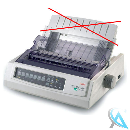 Oki MicroLine ML 3320 gebrauchter Nadeldrucker ohne Papierablage