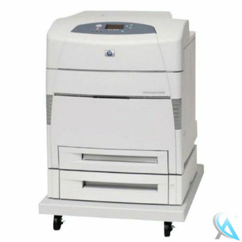HP Color Laserjet 5550DTN auf Rollenuntergestell gebrauchter Farblaserdrucker ohne Toner