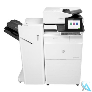 HP Color LaserJet Managed Flow MFP E87660z gebrauchter Kopierer x3A92A auf Papierfach Y1F98A mit Finisher Y1G18A 