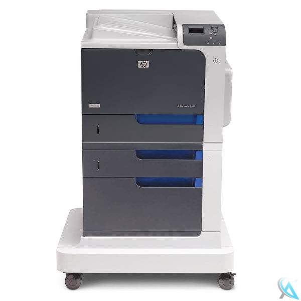HP Color LaserJet CP4025DTN gebrauchter Laserdrucker auf Rollen