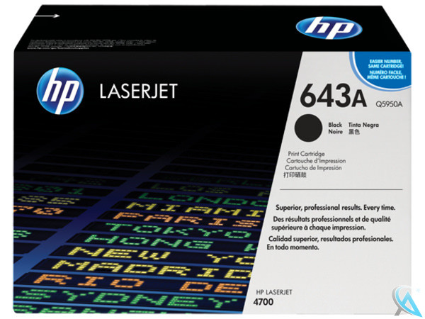 Original HP Q5950A, 643A Toner Schwarz