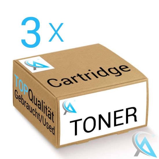 3x HP original gebrauchter Toner CE251YC cyan für CP3525 CM3530 CP3520 