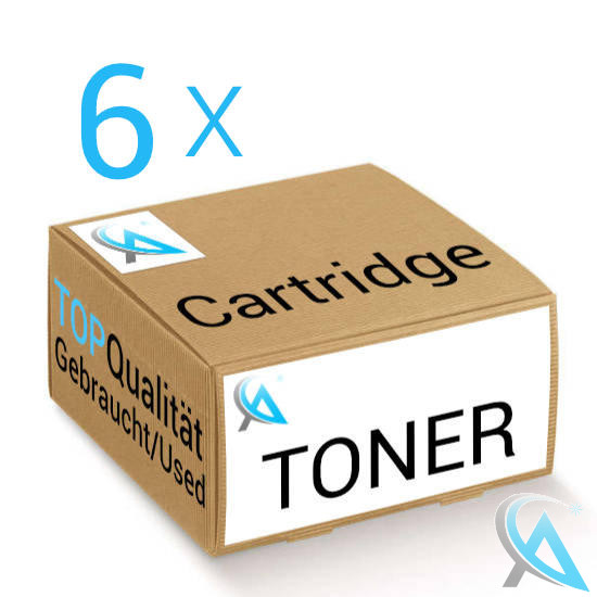 6x HP original gebrauchter Toner CE251YC cyan für CP3525 CM3530 CP3520 