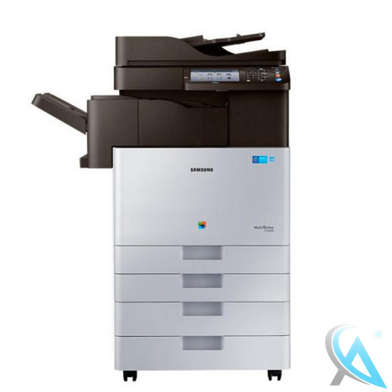 Samsung MultiXpress X3280NR gebrauchter Farbkopierer auf SL-PFP502D mit Stapler Finisher SL-FIN501L