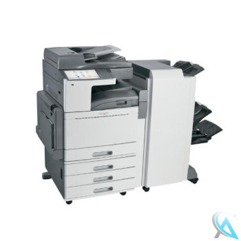Lexmark X950de gebrauchter Kopierer mit Papierfach 22Z0013 (3 x 520-Blatt) auf Rollen mit Finisher 7558-FNB